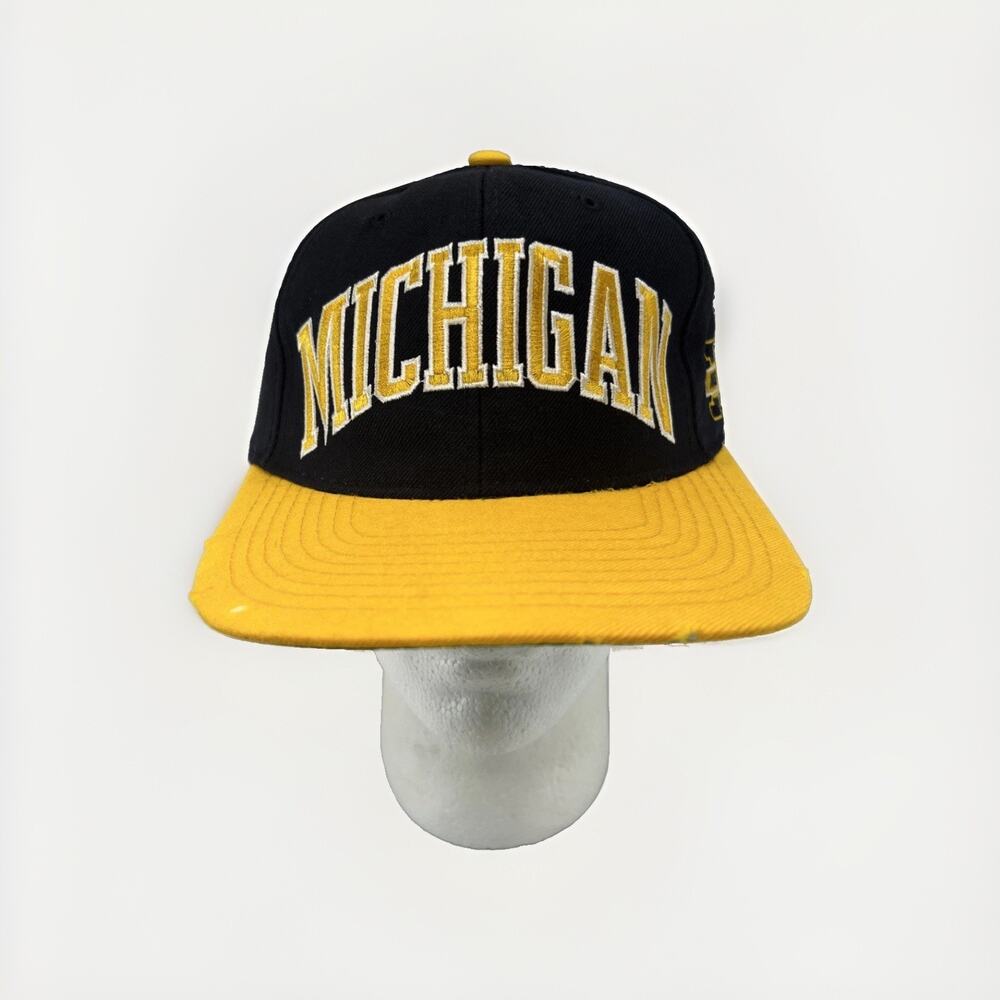 Vintage 90's Starter Michigan Wolverines The Natural Wool Cap Hat 7 1/2 - Read